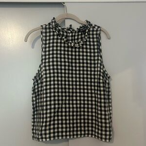 J. Crew Fleur top in gingham linen